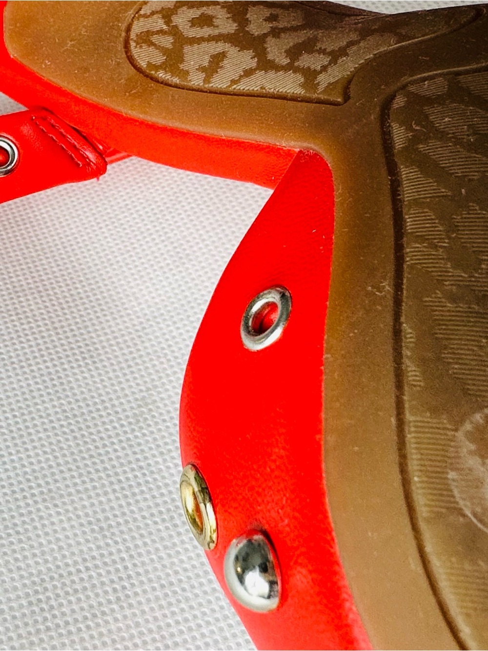 Gianni Bini Red Pointed-Toe Studded Slingback Heels - Picture 9 of 11
